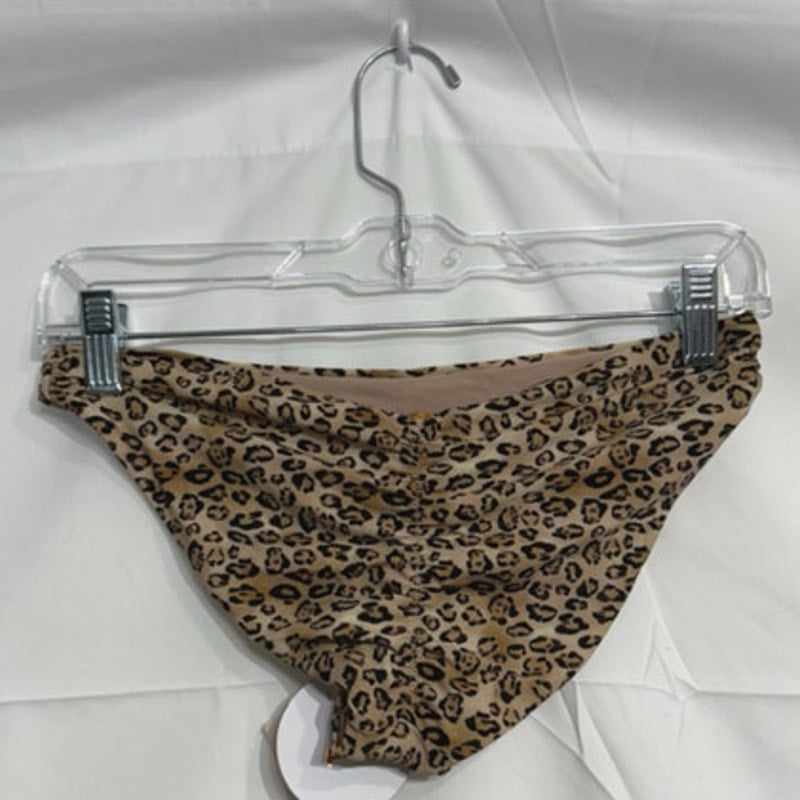 PQ Swim Basic Leopard Print Bikini Bottom Sz M NWT