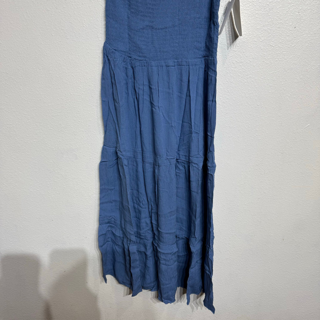 Becca Swim Mist Blue Ponza Smocked One Shoulder Dress Sz M NWT