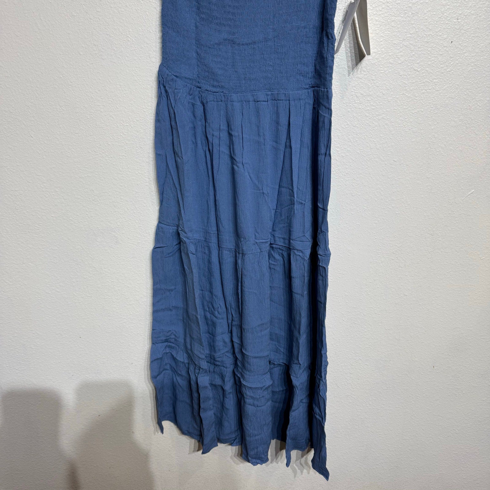 Becca Swim Mist Blue Ponza Smocked One Shoulder Dress Sz M NWT