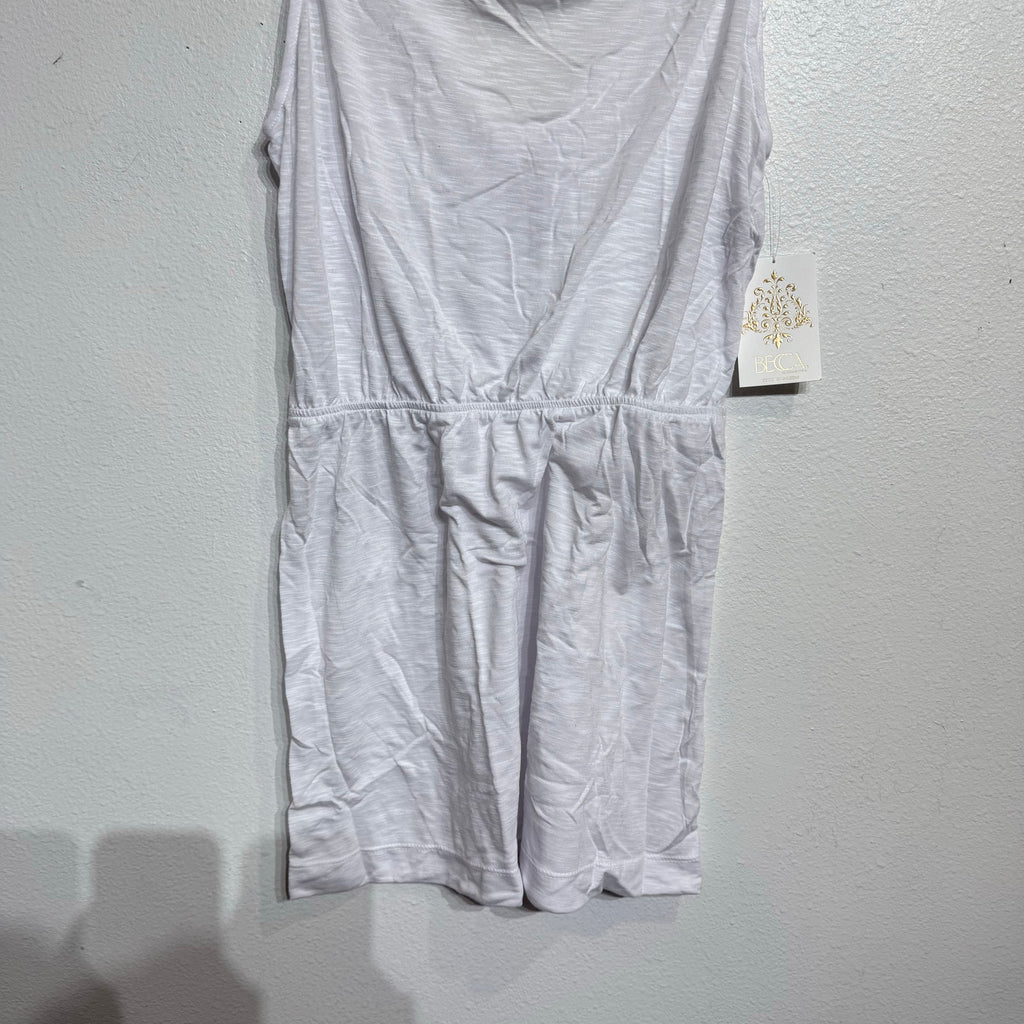 Becca by Rebecca Virtue White Reversible Swim Cover Mini Dress Sz M NWT