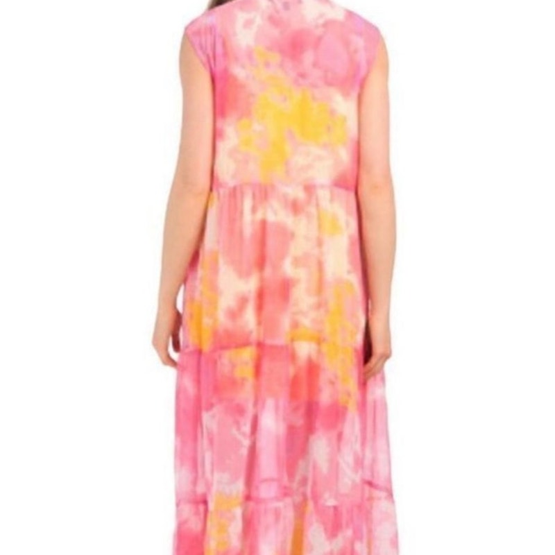 America & Beyond Pink Totally Tie Dyed Maxi Cover Up Sz M NWT