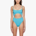 Bond Eye Teal Mishy Cutout One Piece Swimsuit Sz O/S NWT