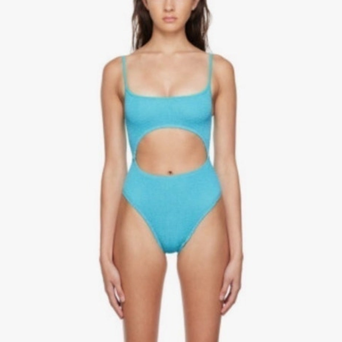 Bond Eye Teal Mishy Cutout One Piece Swimsuit Sz O/S NWT