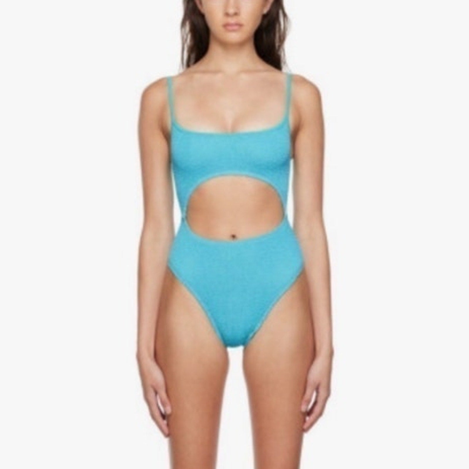 Bond Eye Teal Mishy Cutout One Piece Swimsuit Sz O/S NWT