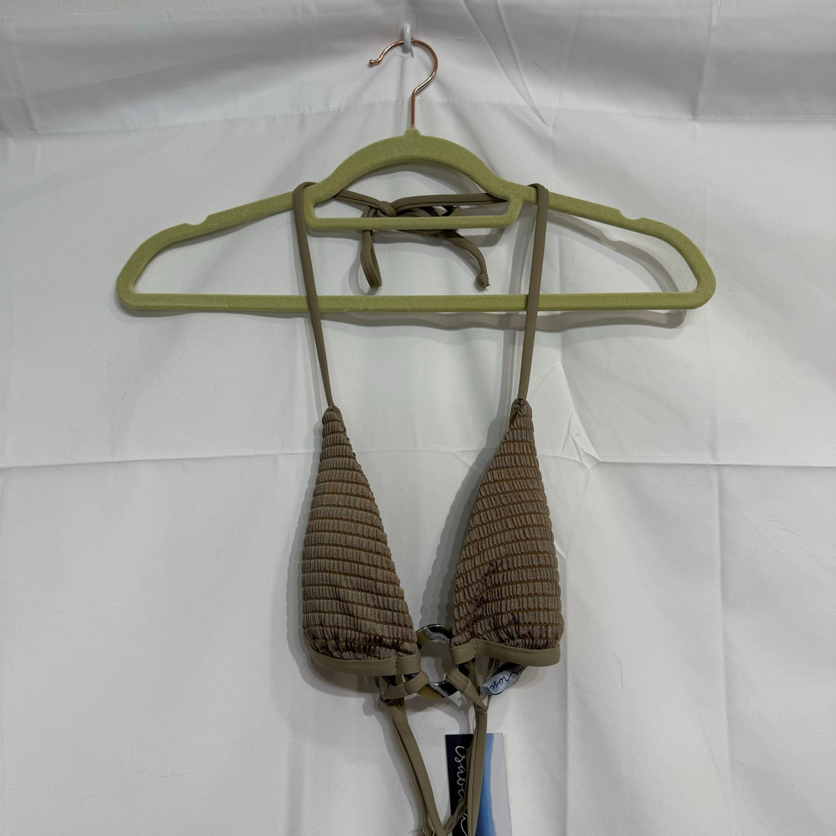 Isabella Rose Truffle Maza Triangle Bikini Top Sz S NWT