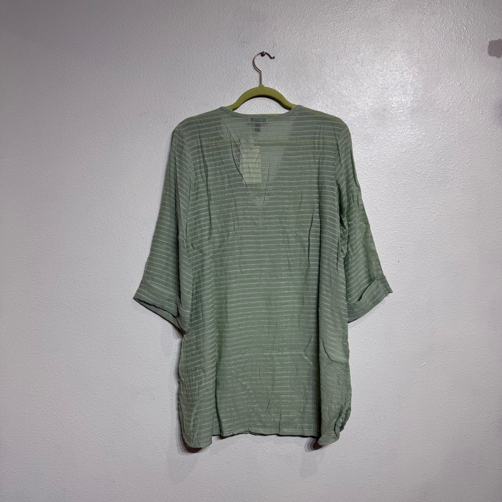 J. Valdi Sage Lace Up Shirt Swim Cover Up Sz S NWT