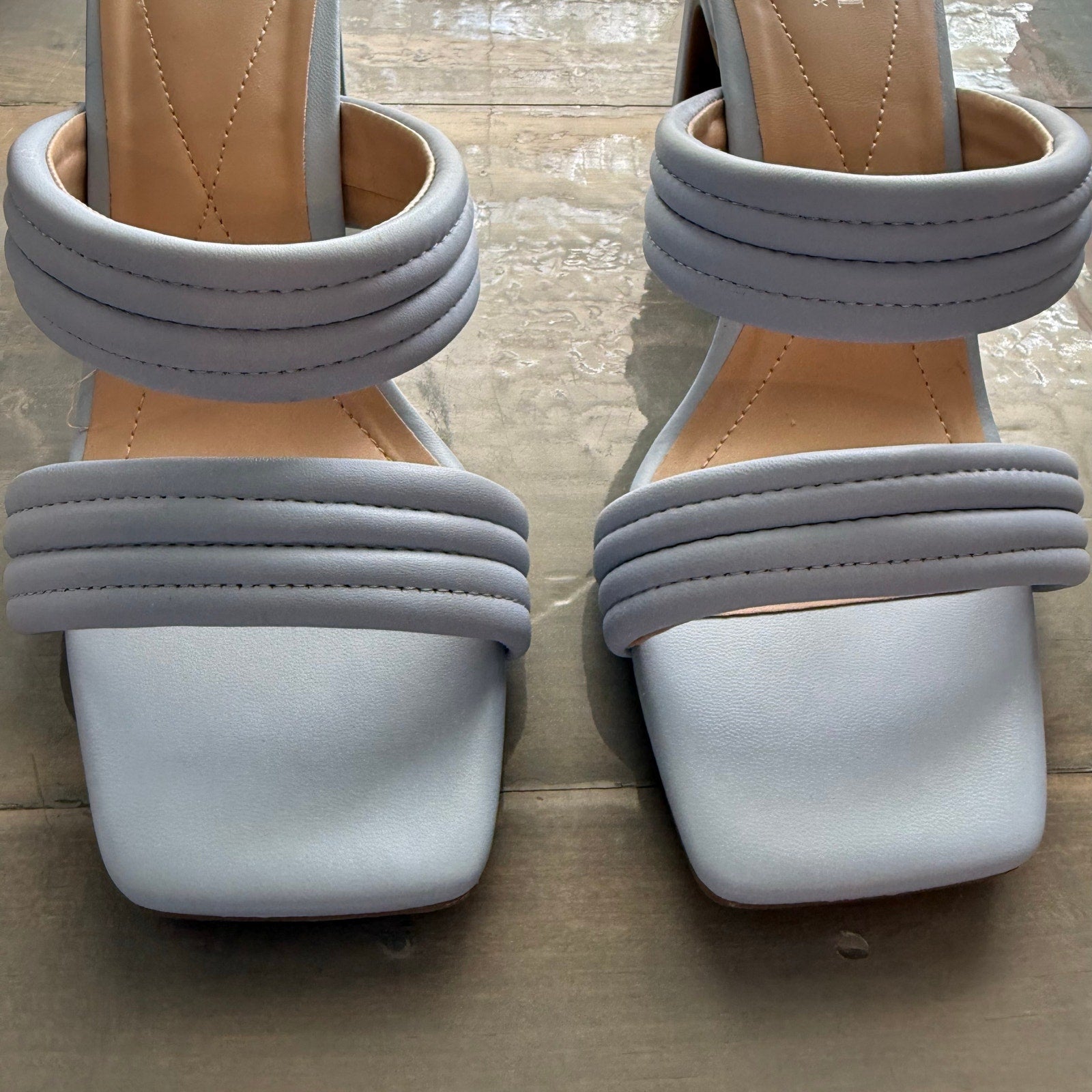 Alfani Blue Stantonn Quilted Slide Dress Sandals Sz 9M NWT