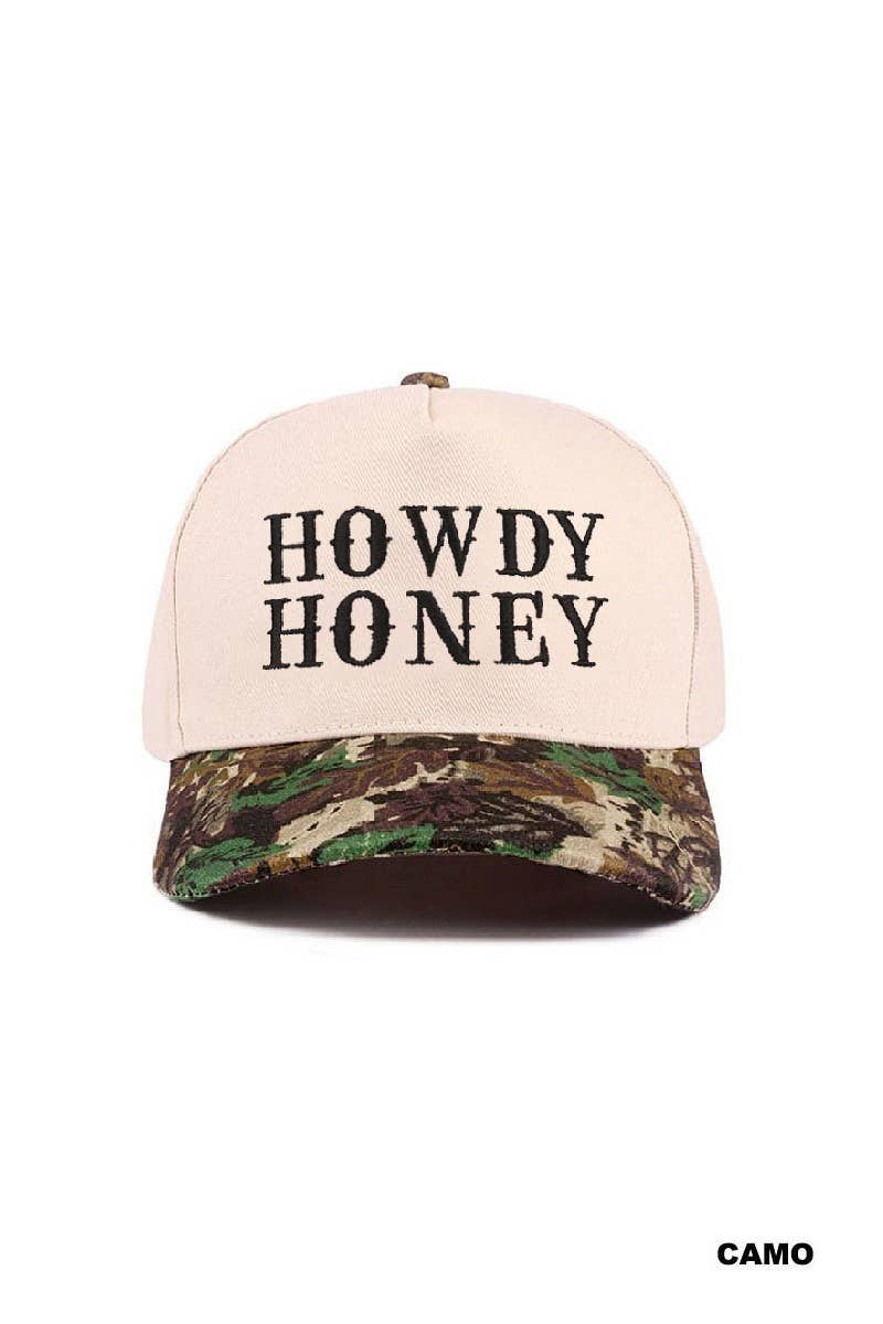 0812 Howdy Honey Two Tone Canvas Cotton Cap SI-28119