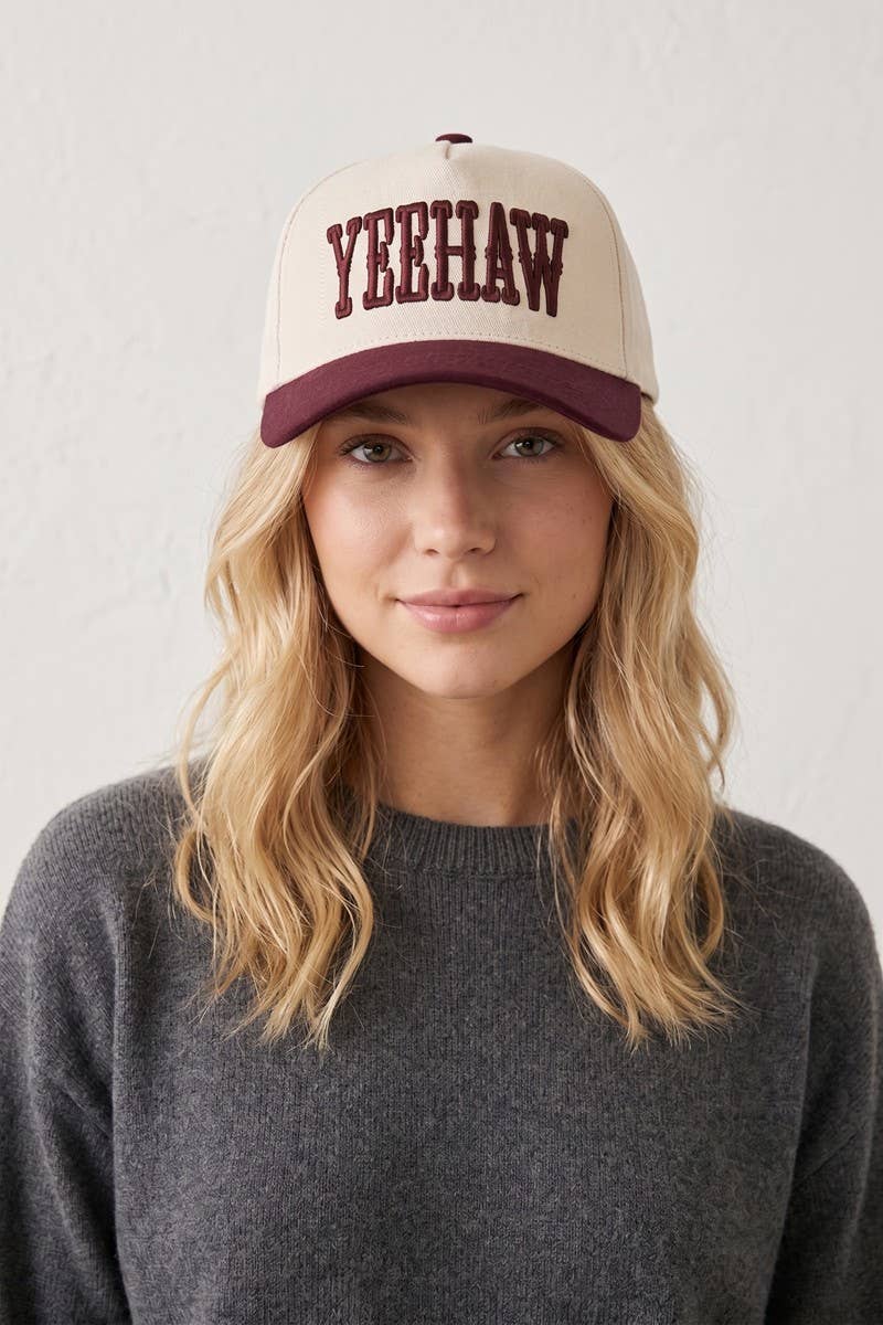 0118 Yeehaw Two Tone Canvas Cotton Cap SI-29122
