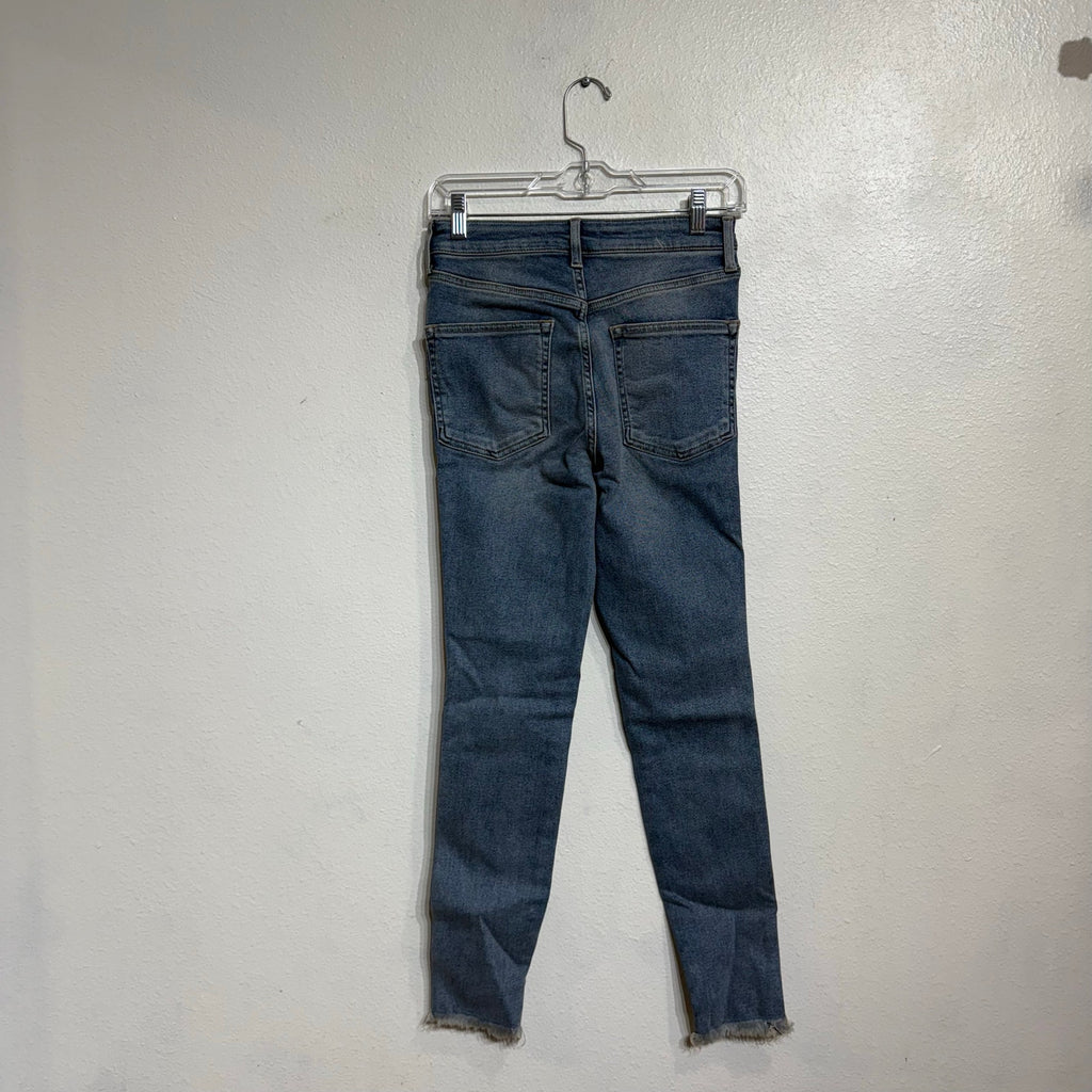 Free People Sierra Blue Raw High Rise Jeggings Sz 27 NWT