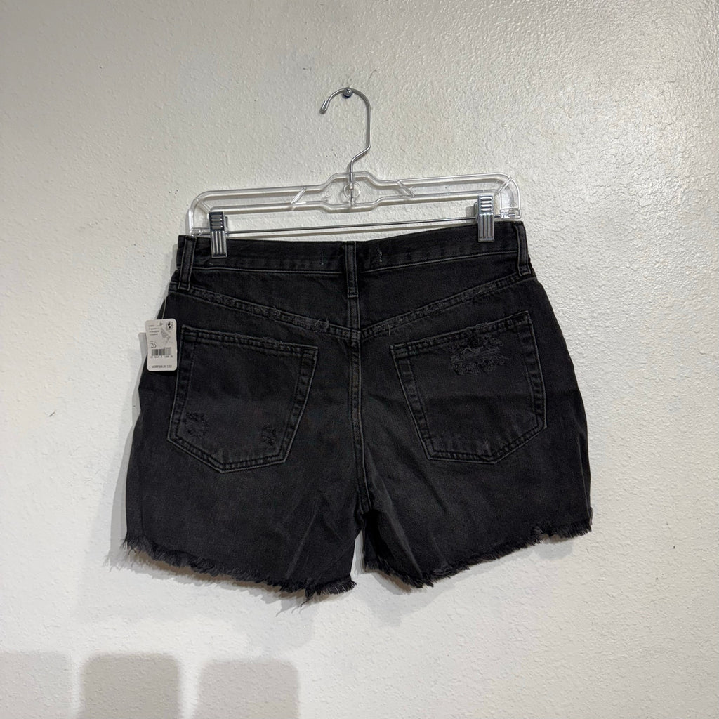 Free People Montero Black Maggie Distressed Shorts Sz 26 NWT