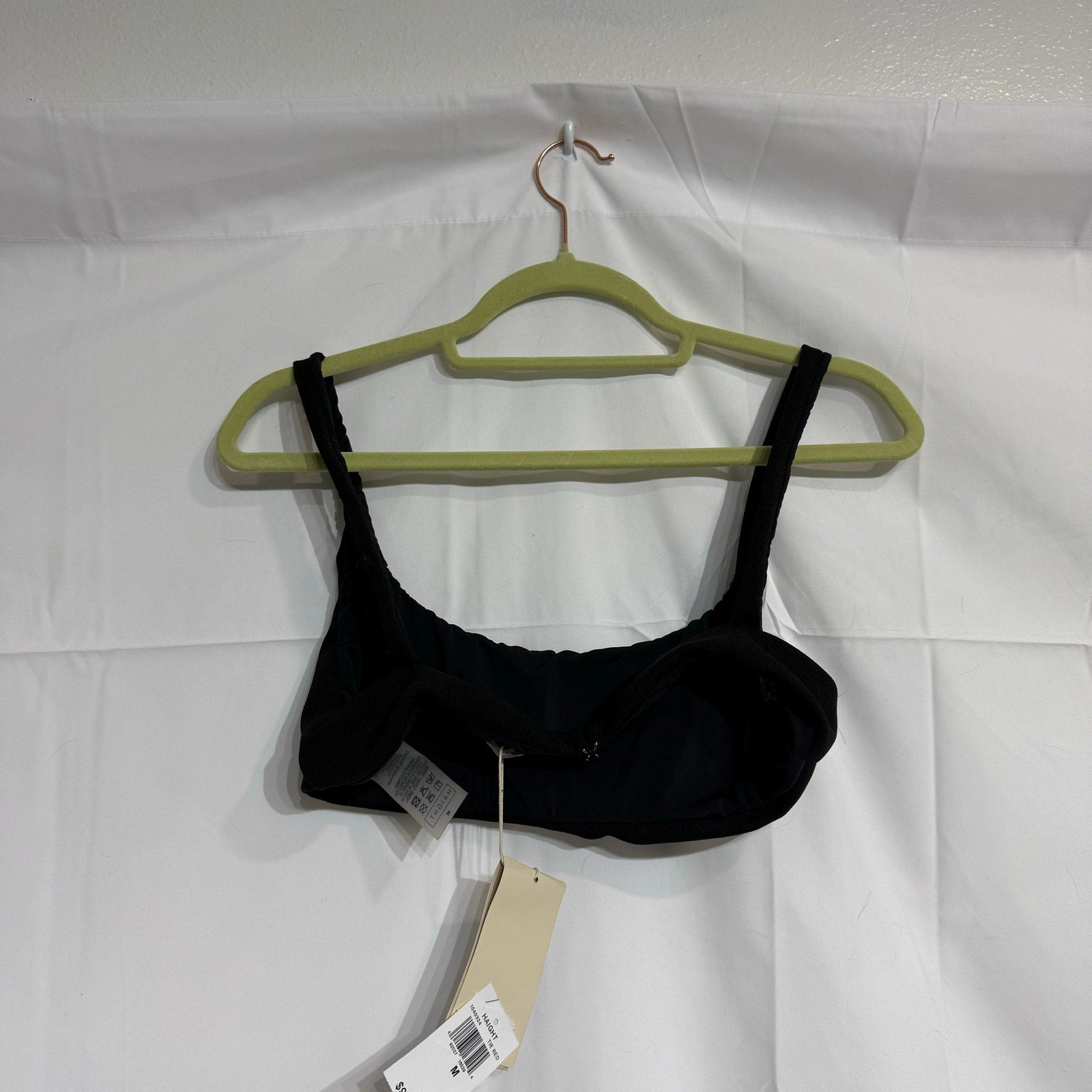 Haight Black Crepe Thidu Bikini Top Sz M NWT