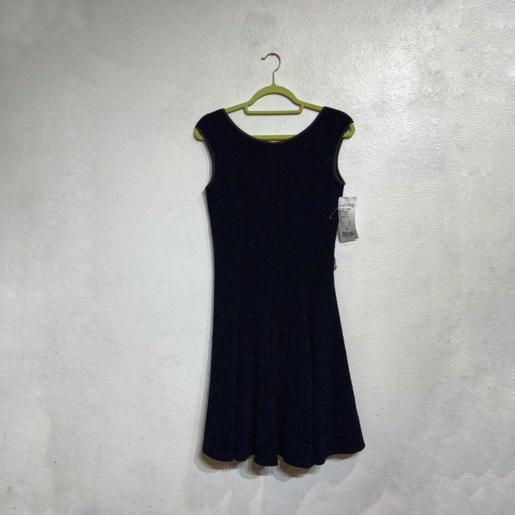 Joseph Ribkoff Black Royal Blue Fit Flare Dress Sz 4 NWT