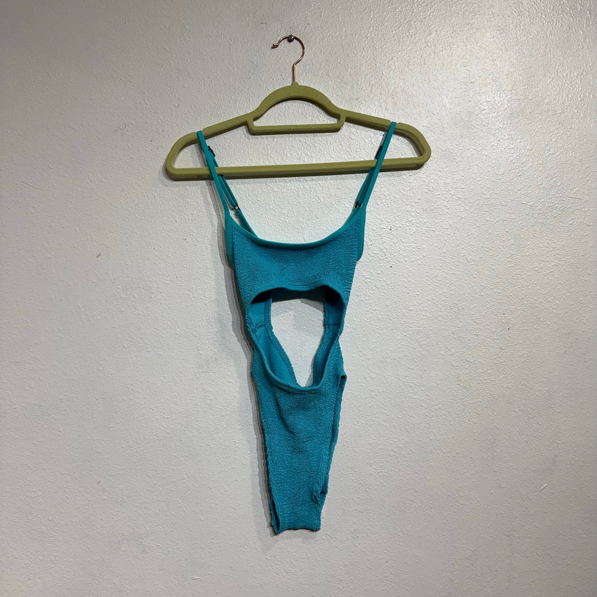 Bond Eye Teal Mishy Cutout One Piece Swimsuit Sz O/S NWT