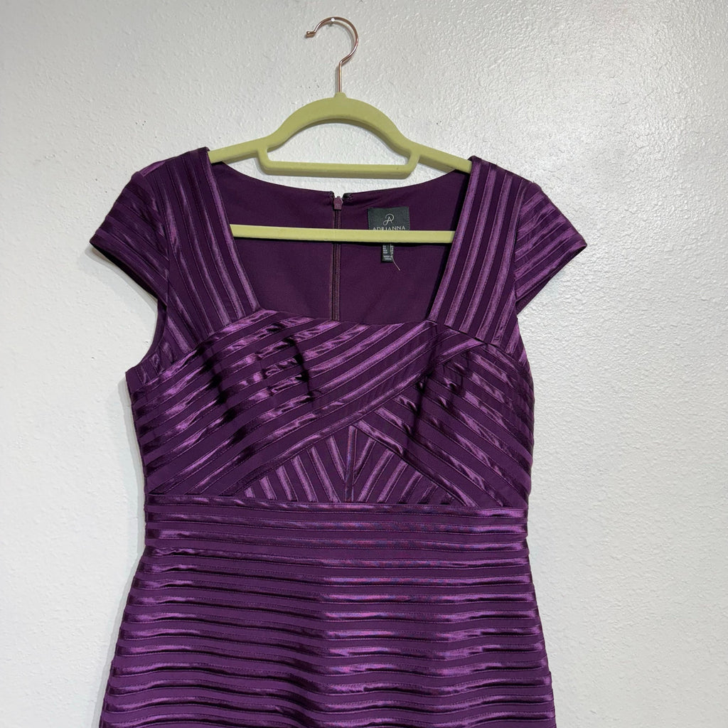 Adrianna Papell Purple Tiered Bandage Mini Bodycon Dress Sz 4 NWT