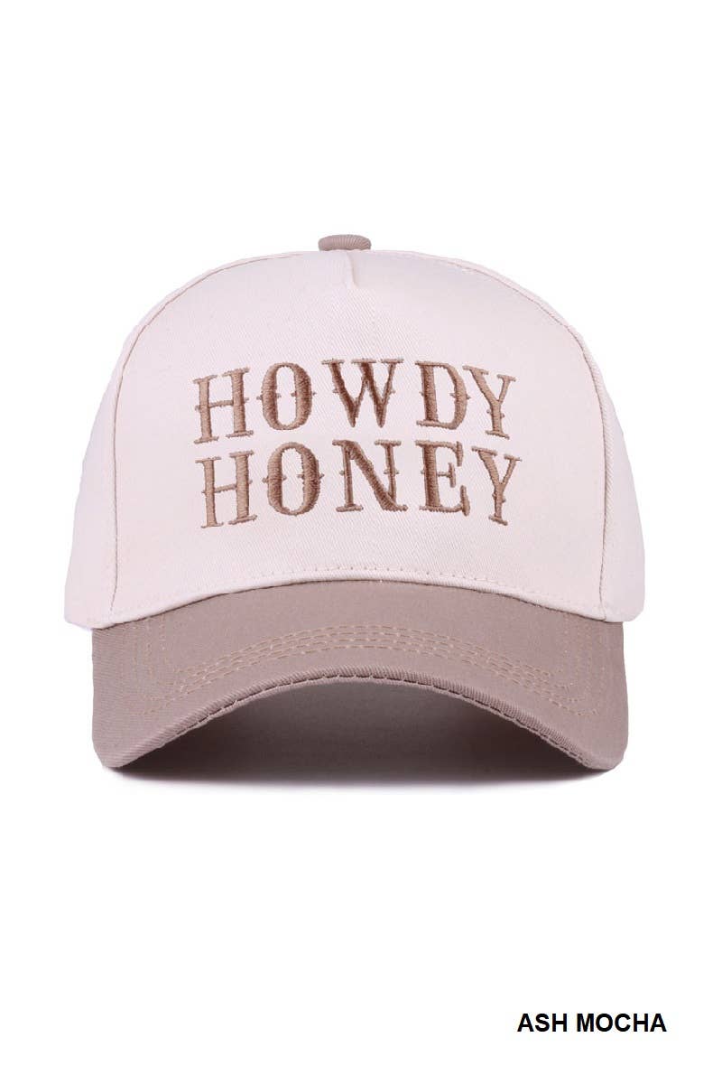 0812 Howdy Honey Two Tone Canvas Cotton Cap SI-28119