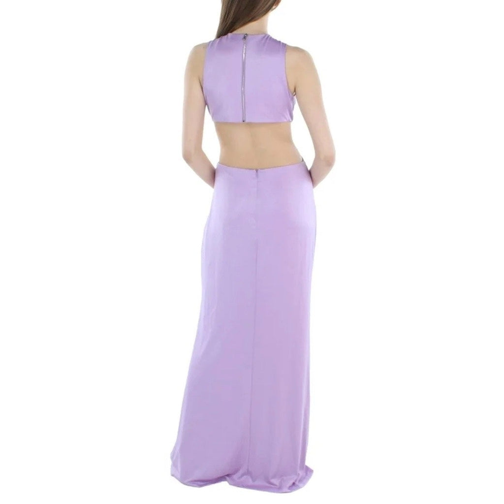 Aqua Violet Ruched Ring Maxi Evening Gown Sz L NWT