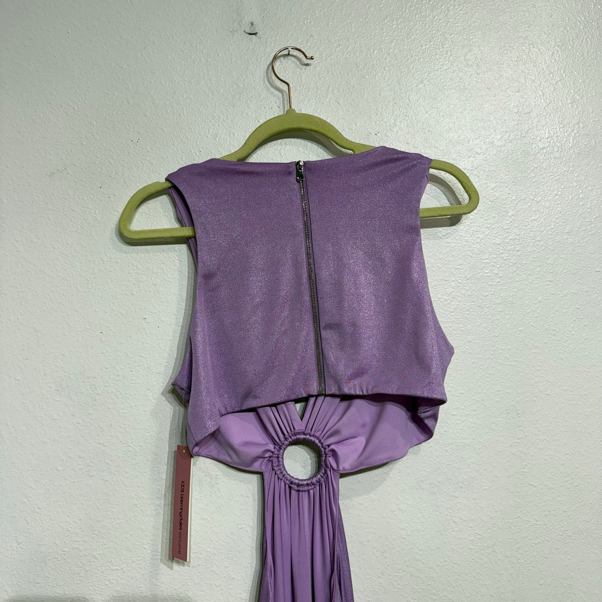 Aqua Violet Ruched Ring Maxi Evening Gown Sz L NWT