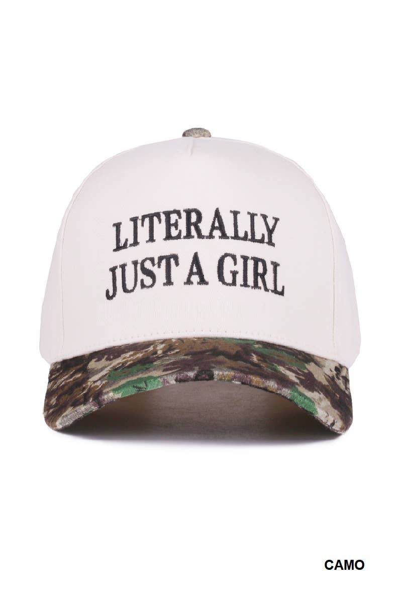 1014 Literally Just A Girl Two Tone Canvas Cotton Cap SI-28116
