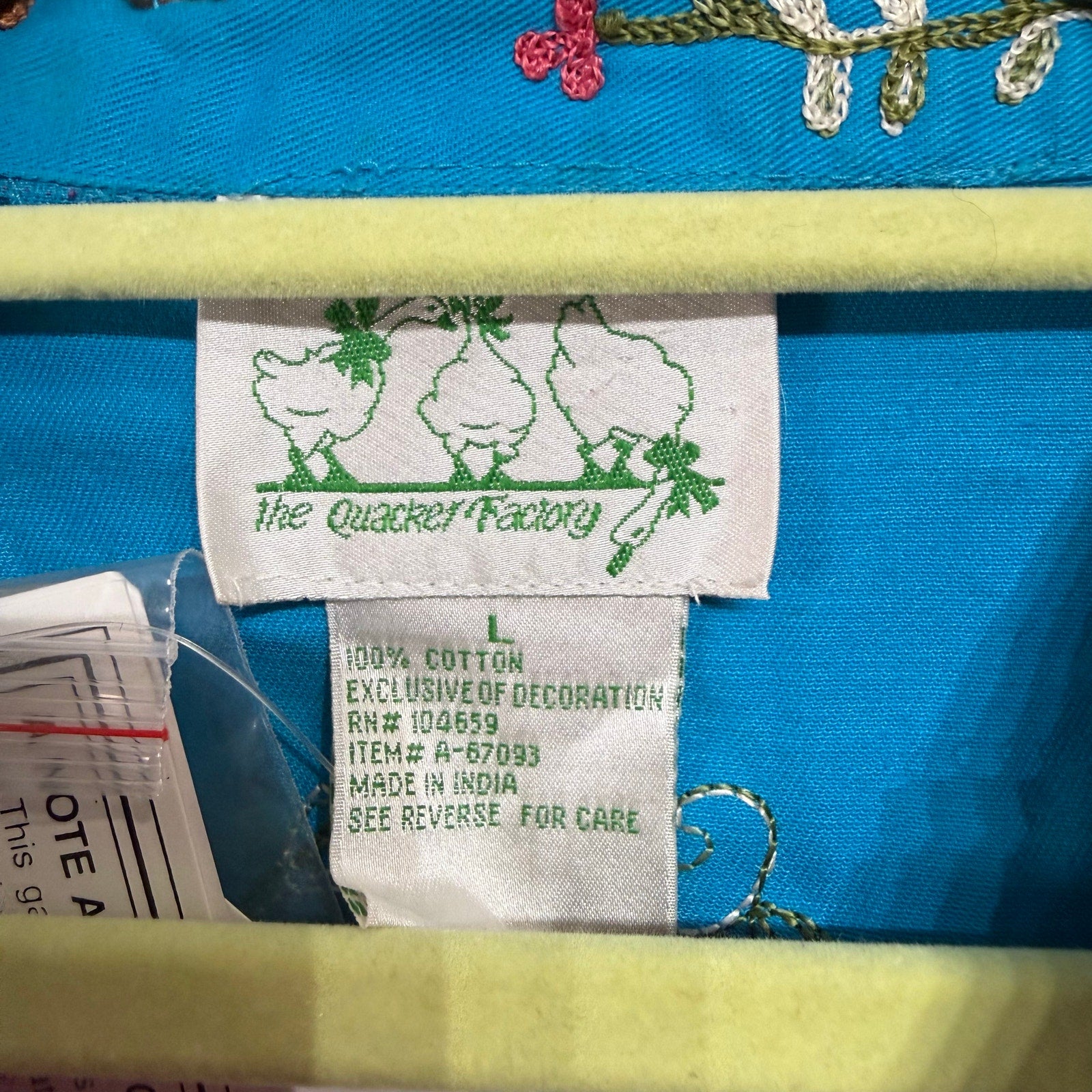 The Quacker Factory Blue Embroidered Beaded Boho Jacket Sz L NWT