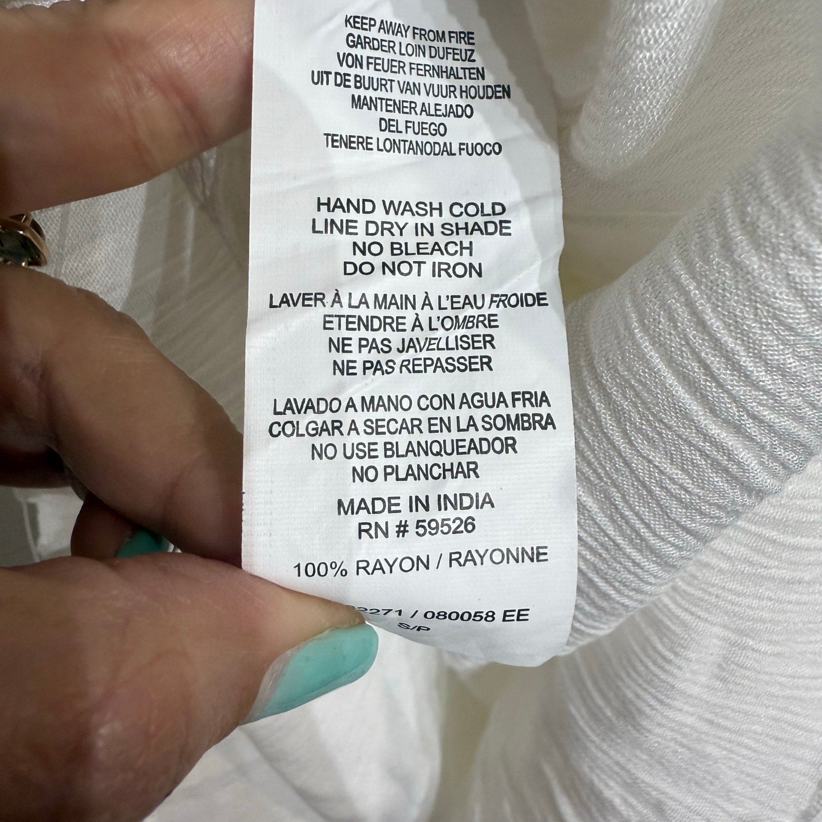 Becca Swim White Ponza Smocked One Shoulder Dress Sz M NWT