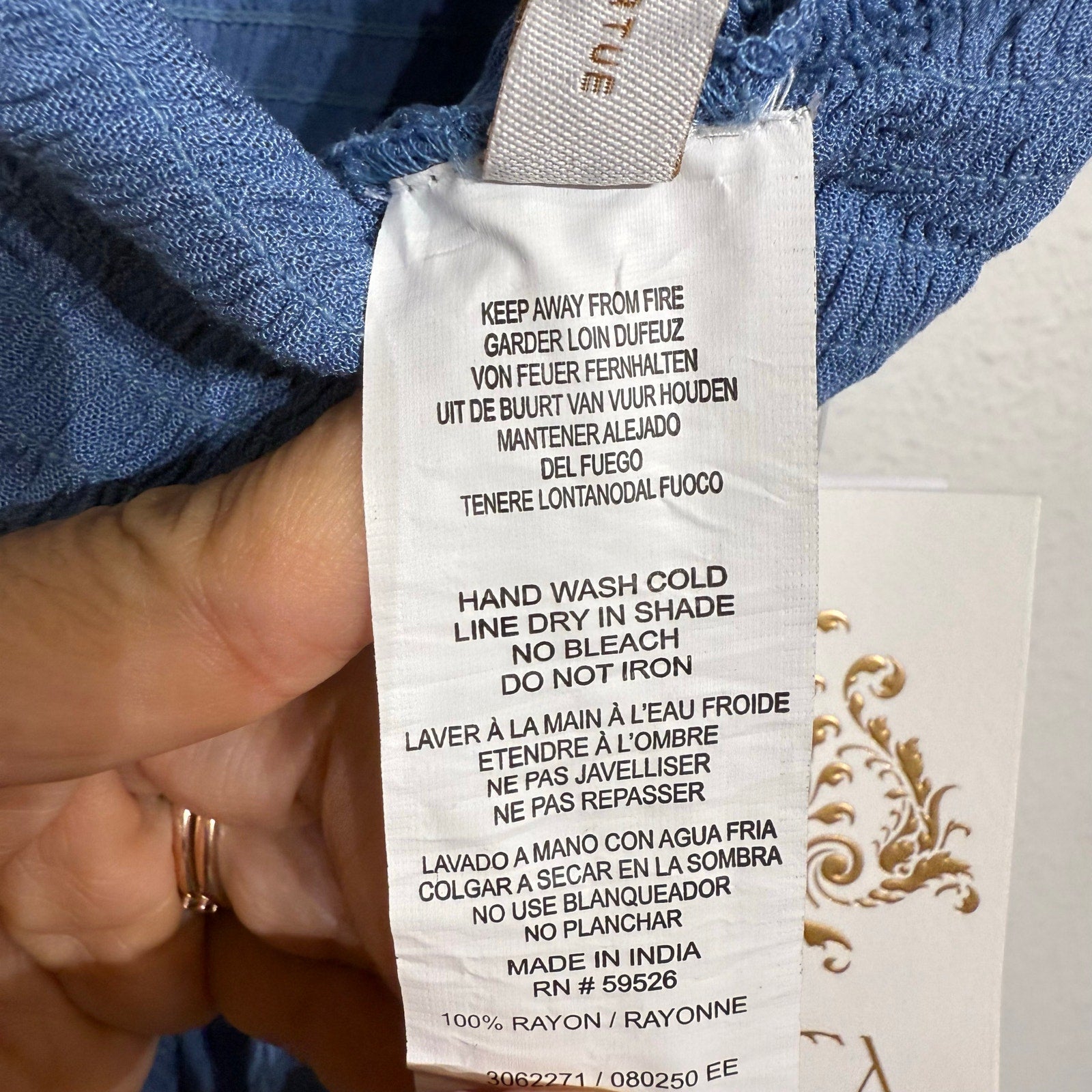 Becca Swim Mist Blue Ponza Smocked One Shoulder Dress Sz M NWT