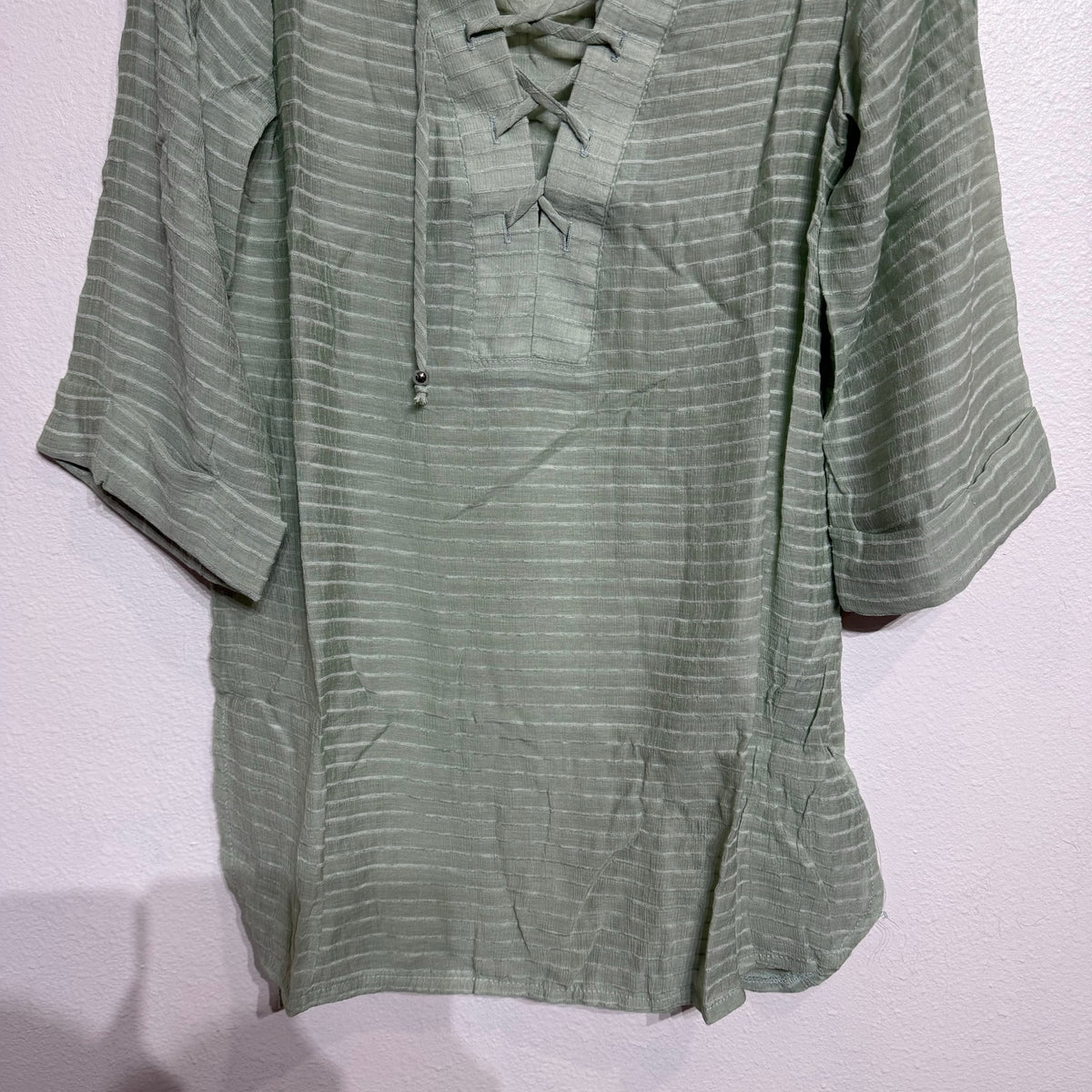 J. Valdi Sage Lace Up Shirt Swim Cover Up Sz S NWT