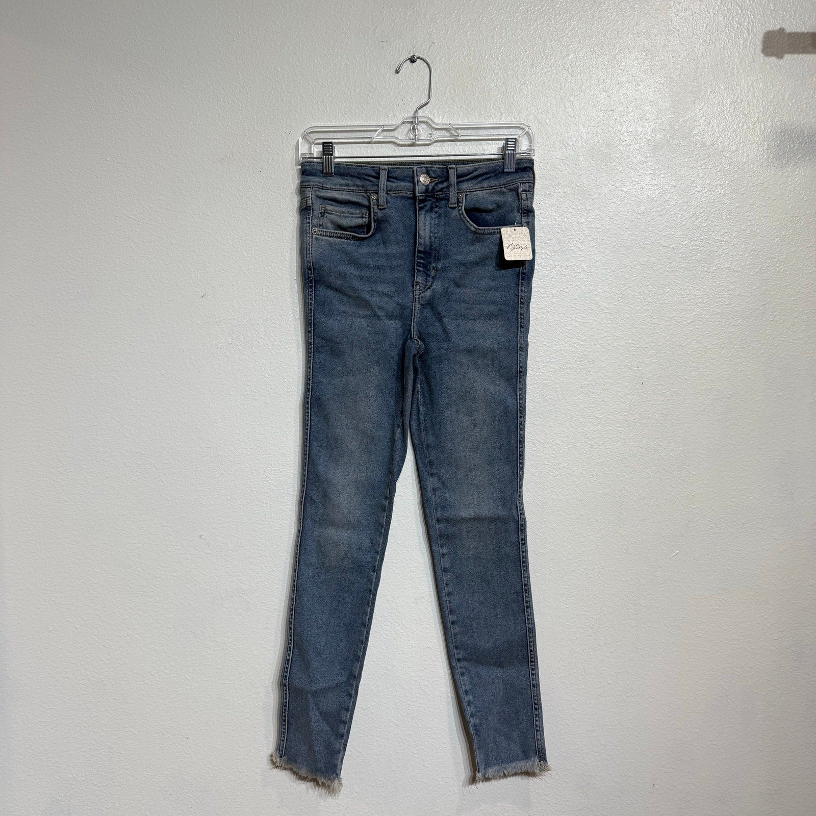 Free People Sierra Blue Raw High Rise Jeggings Sz 27 NWT