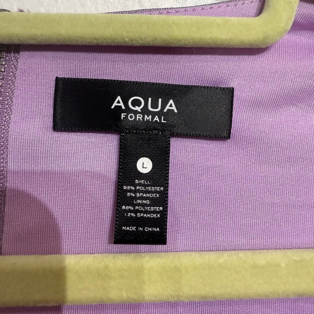 Aqua Violet Ruched Ring Maxi Evening Gown Sz L NWT