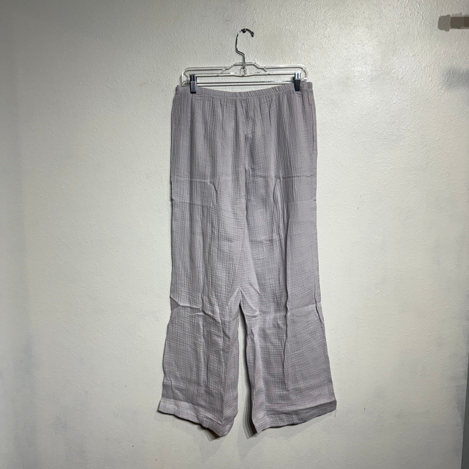 J. Valdi Lavender Cotton Swim Cover-Up Pants Sz L NWT