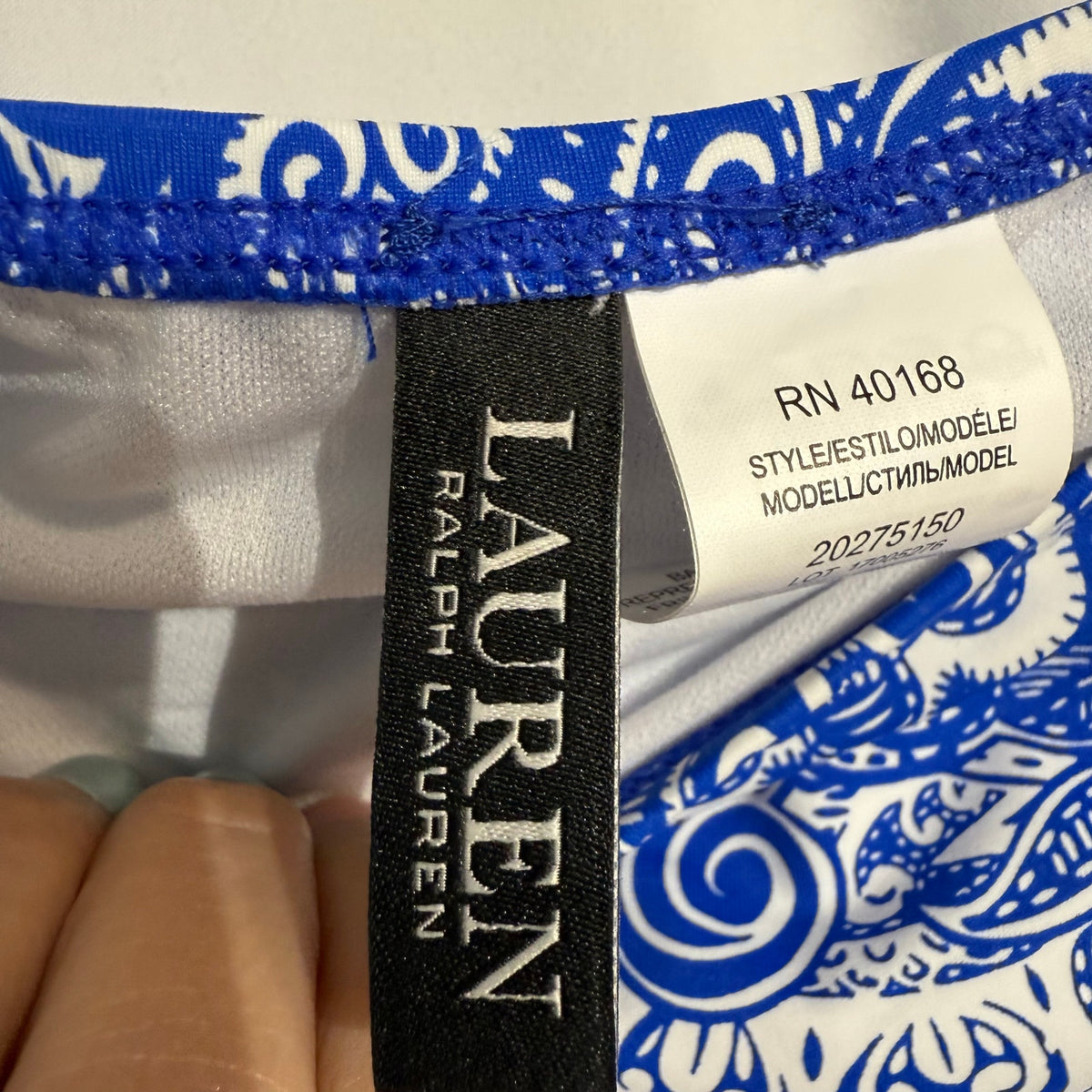 Ralph Lauren Blue Paisley Artisanal Woodblock Bikini Bottoms Sz 12 NWT