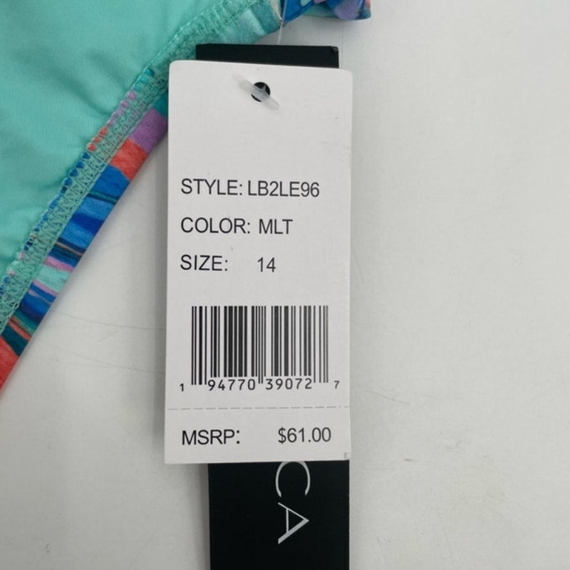 La Blanca Crystal Cove Side Shirred Hipster Bikini Bottoms Sz 14 NWT