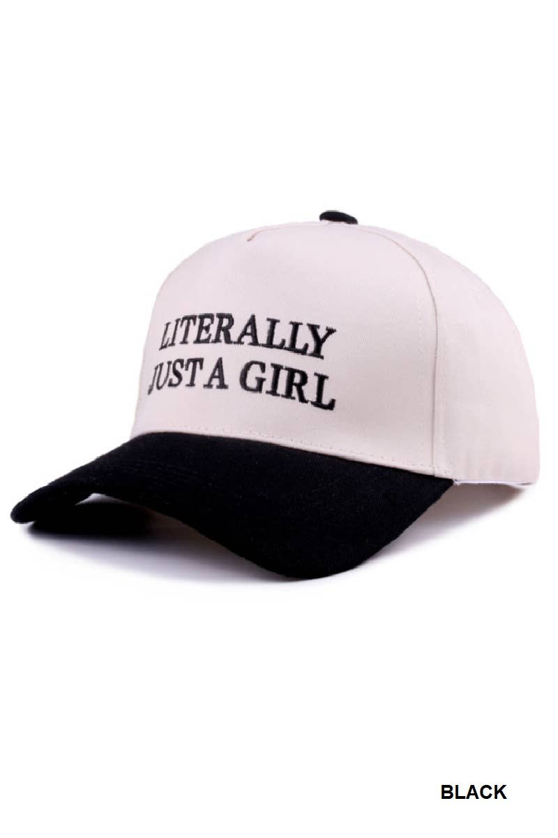 1014 Literally Just A Girl Two Tone Canvas Cotton Cap SI-28116