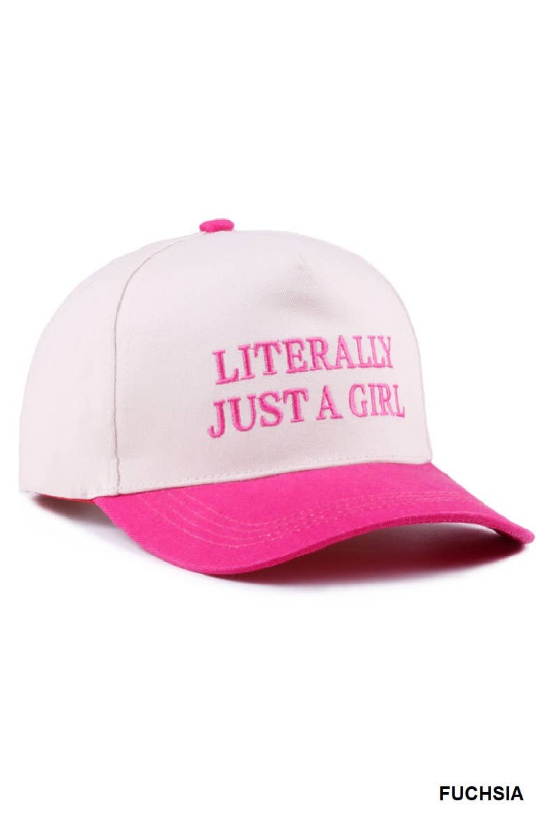 1014 Literally Just A Girl Two Tone Canvas Cotton Cap SI-28116