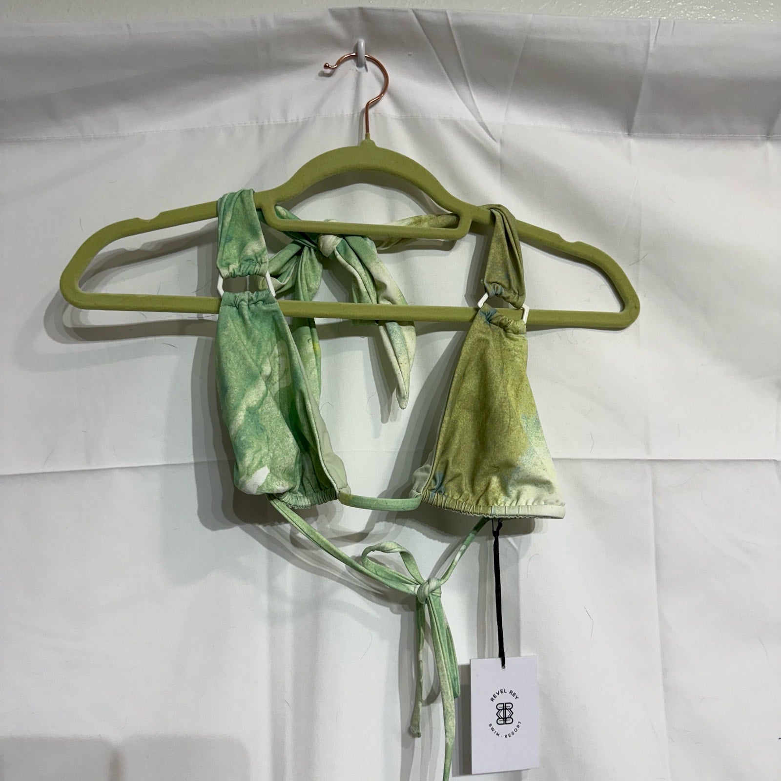 Revel Rey Sorbet Camo Bikini Top Sz L NWT