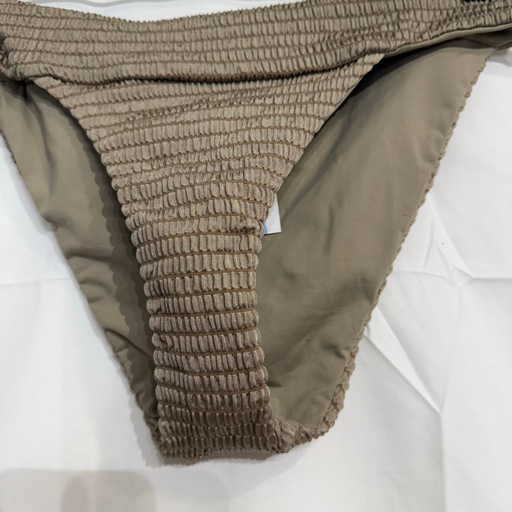 Isabella Rose Truffle Maza Maui Textured Bikini Bottom Sz L NWT
