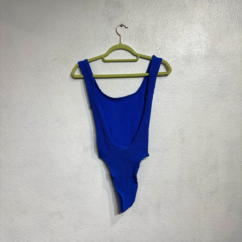 Cleonie Atlantic Blue Bathe MAILOT Low Back One Piece Sz O/S NWT