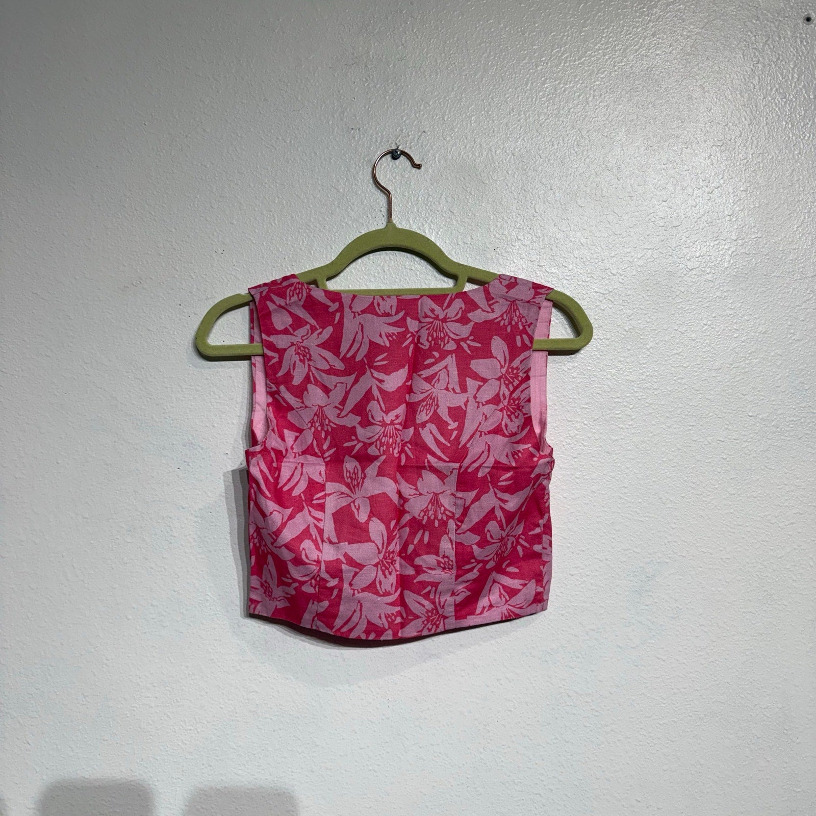 Charlie Holiday Pink Hibiscus Madonna Underwire Floral Crop Top Sz S NWT