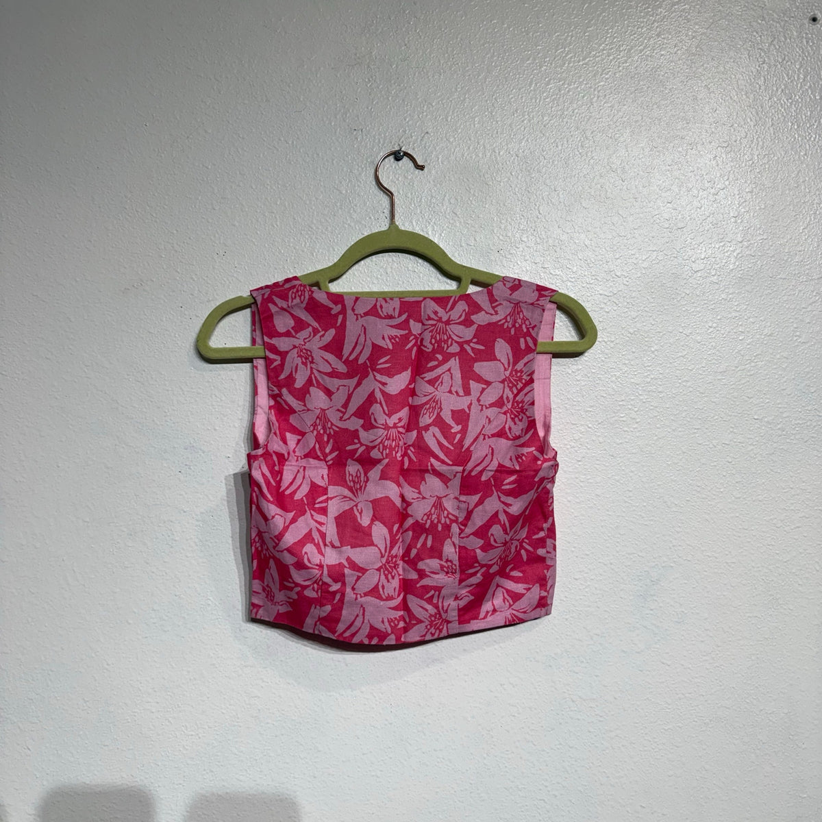 Charlie Holiday Pink Hibiscus Madonna Underwire Floral Crop Top Sz S NWT