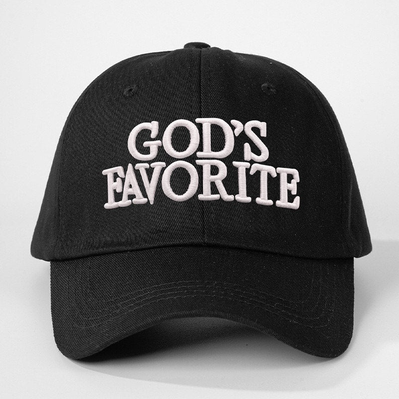 God’s Favorite Black Embroidered Adjustable Baseball Cap Hat NWOT
