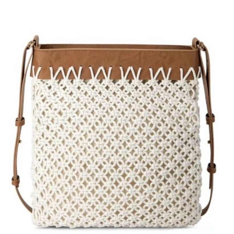 INC International Concepts Macrame Crossbody Ivory NWT