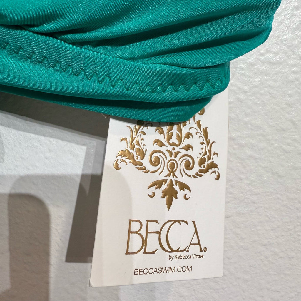 Becca By Rebecca Virtue Green Socialite Ariella Ruffle Bikini Top Sz D Cup NWT