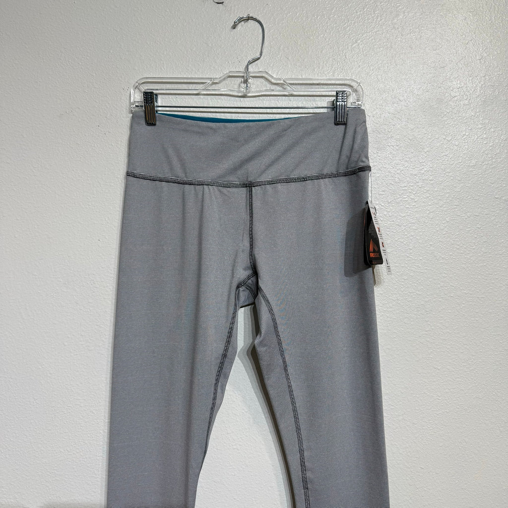 RBX Gray High Rise Striped Ankle Leggings Sz M NWT
