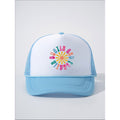 Boatin’ & Floatin’ Graphic Light Blue Mesh Snapback Trucker Hat NWOT