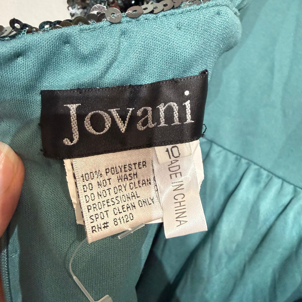 Jovani Green Sequin Mini Cut Out Dress Sz 10 NWT