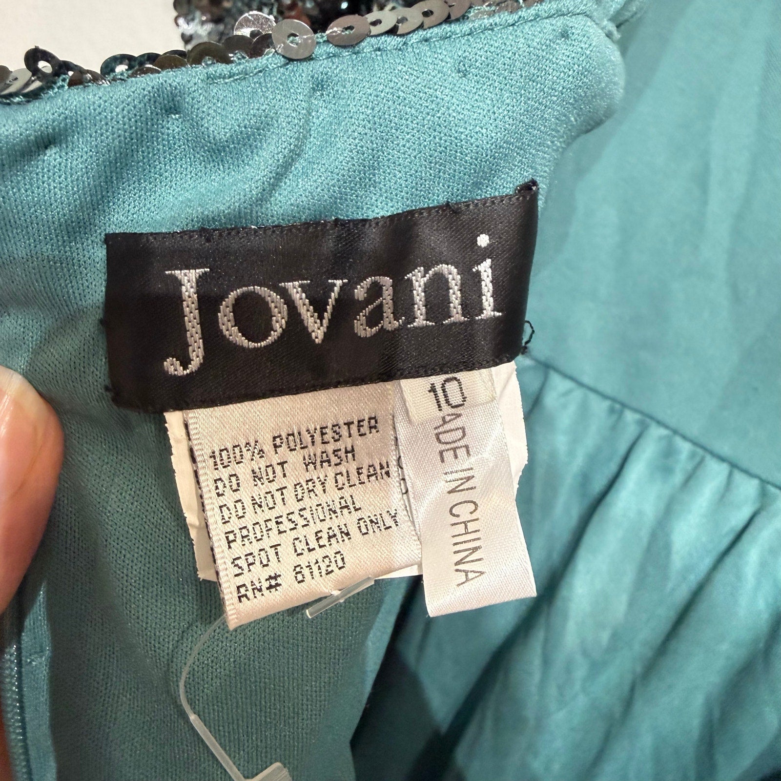 Jovani Green Sequin Mini Cut Out Dress Sz 10 NWT