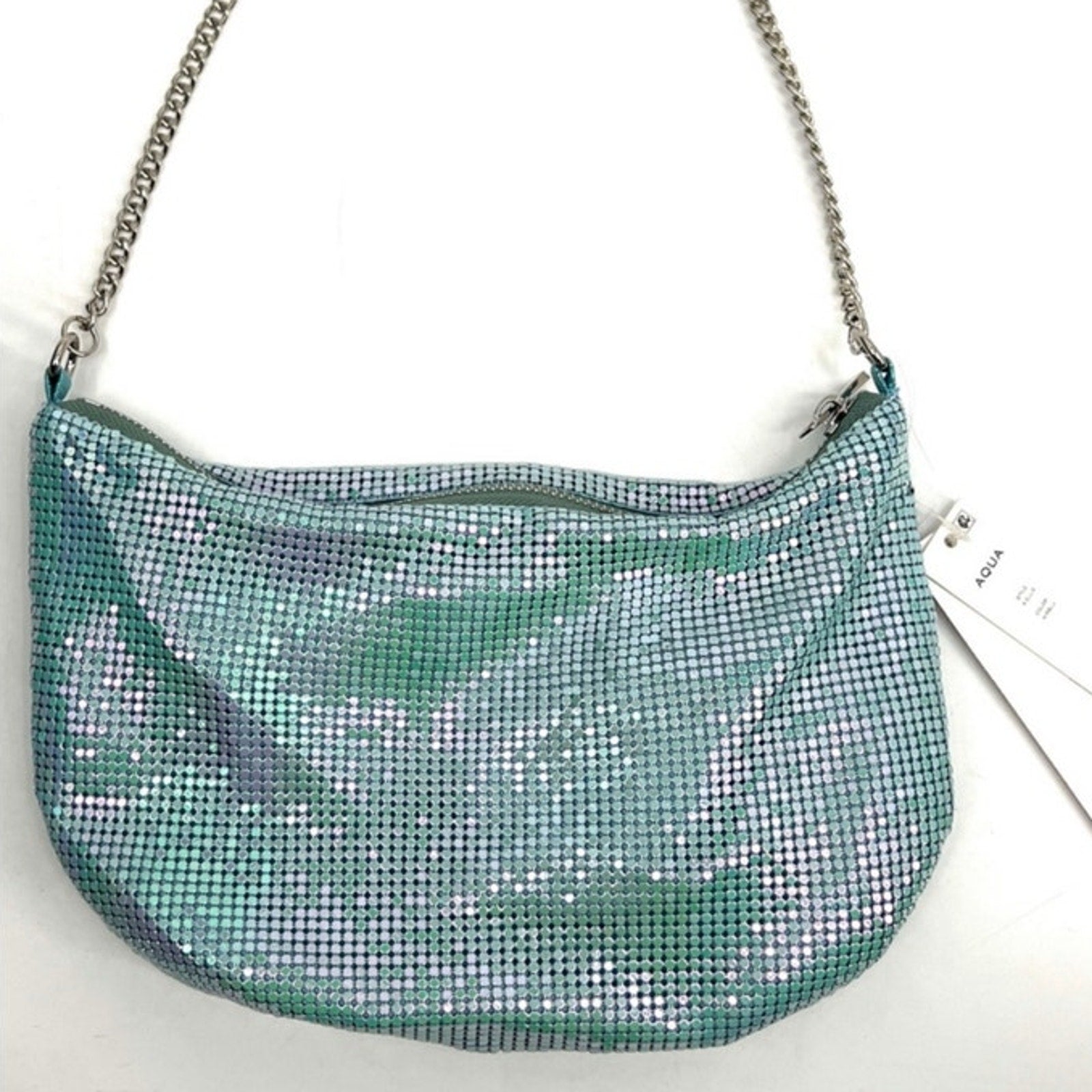 Copied - Aqua Blue Ellie2 Crystal Mesh Shoulder Bag NWT