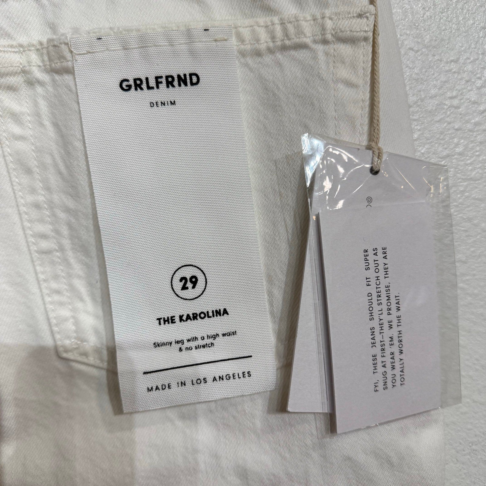 GRLFRND White Flag Karolina High Rise Skinny Sz 29 NWT