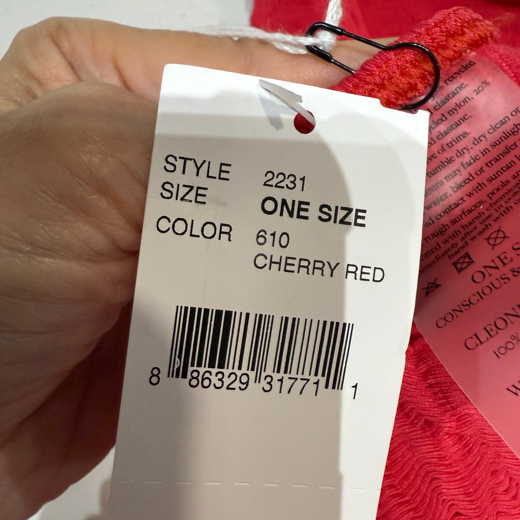 CLEONIE Cherry Red Bathe MAILOT Low Back One Piece SzO/S NWT