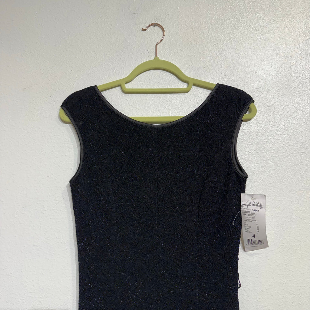 Joseph Ribkoff Black Royal Blue Fit Flare Dress Sz 4 NWT